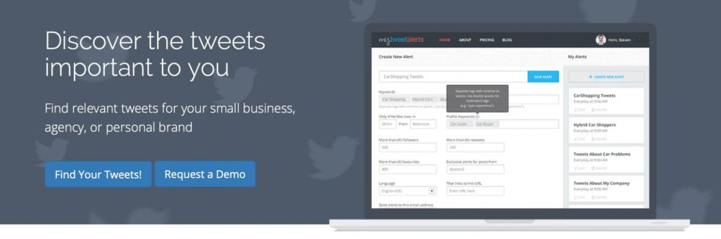 MyTweetAlerts Twitter Monitoring Tool