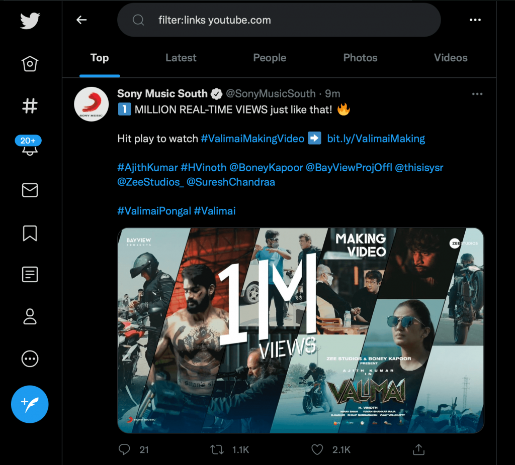 Search Tweets with Videos